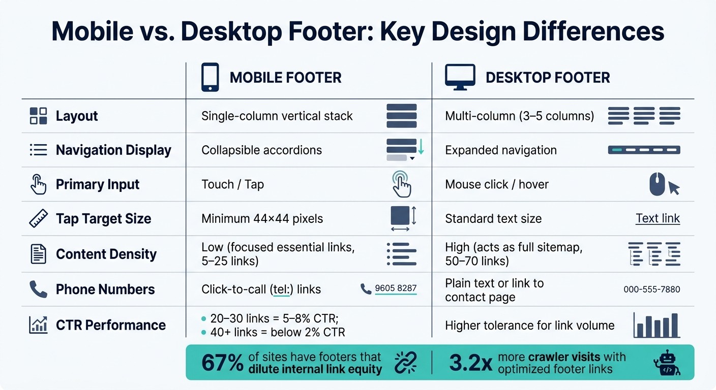 Mobile vs Desktop Footer: Key Design Differences