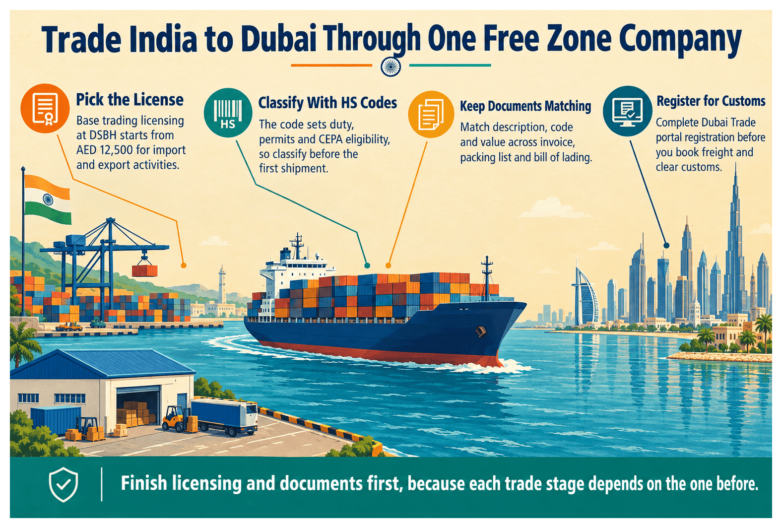 Infographic: Import and Export Between India and Dubai: License and Process