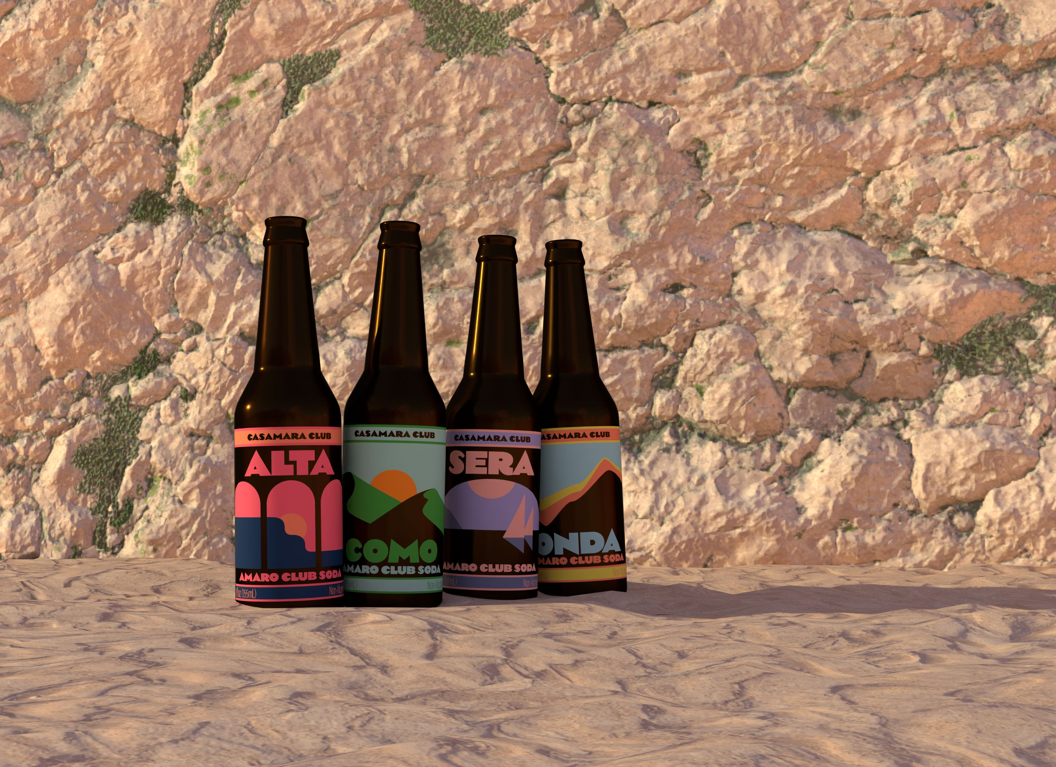 Casamara Club Soda Bottles on Beach