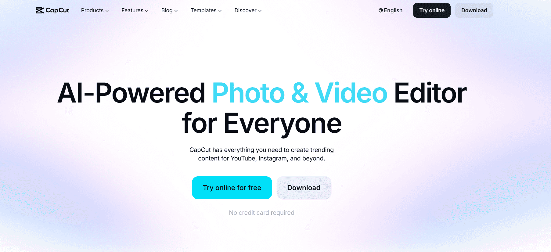 Image showing Capcut script generator website's homepage