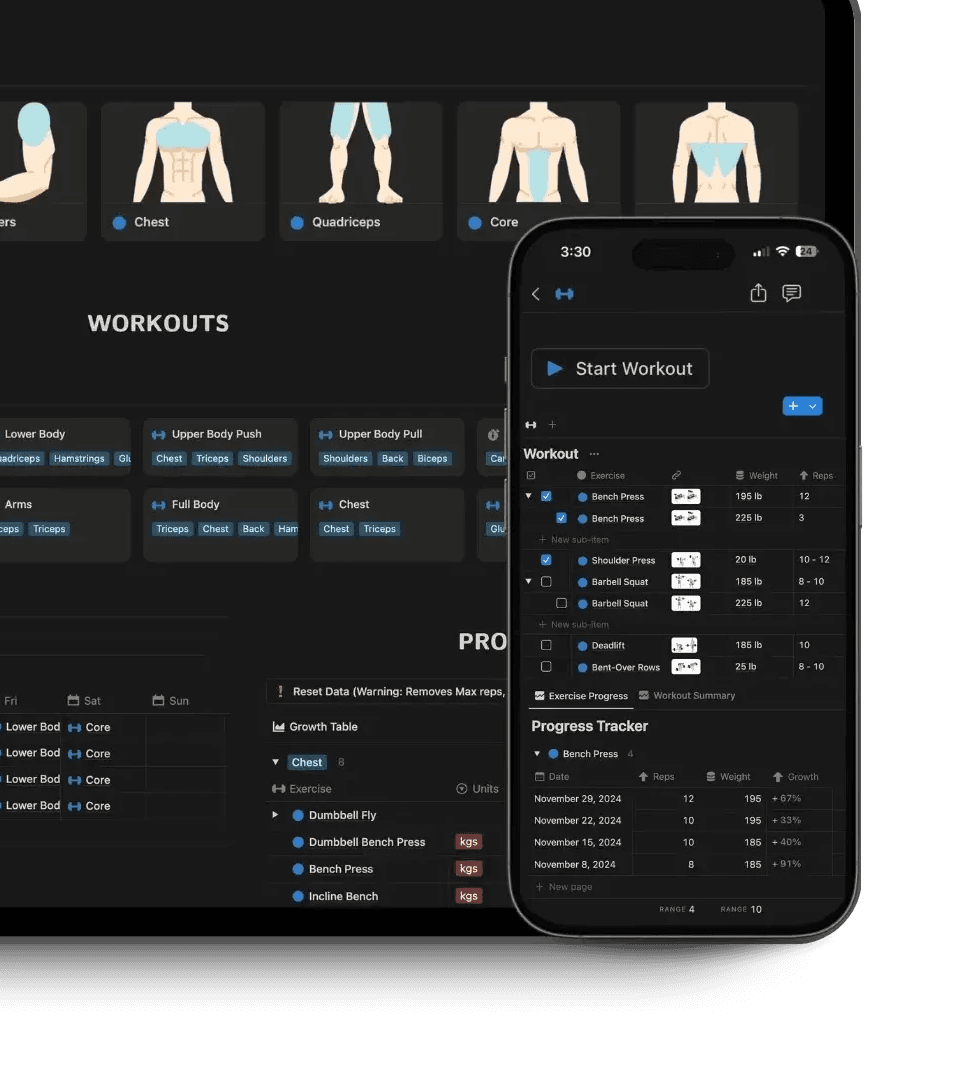free workout template 