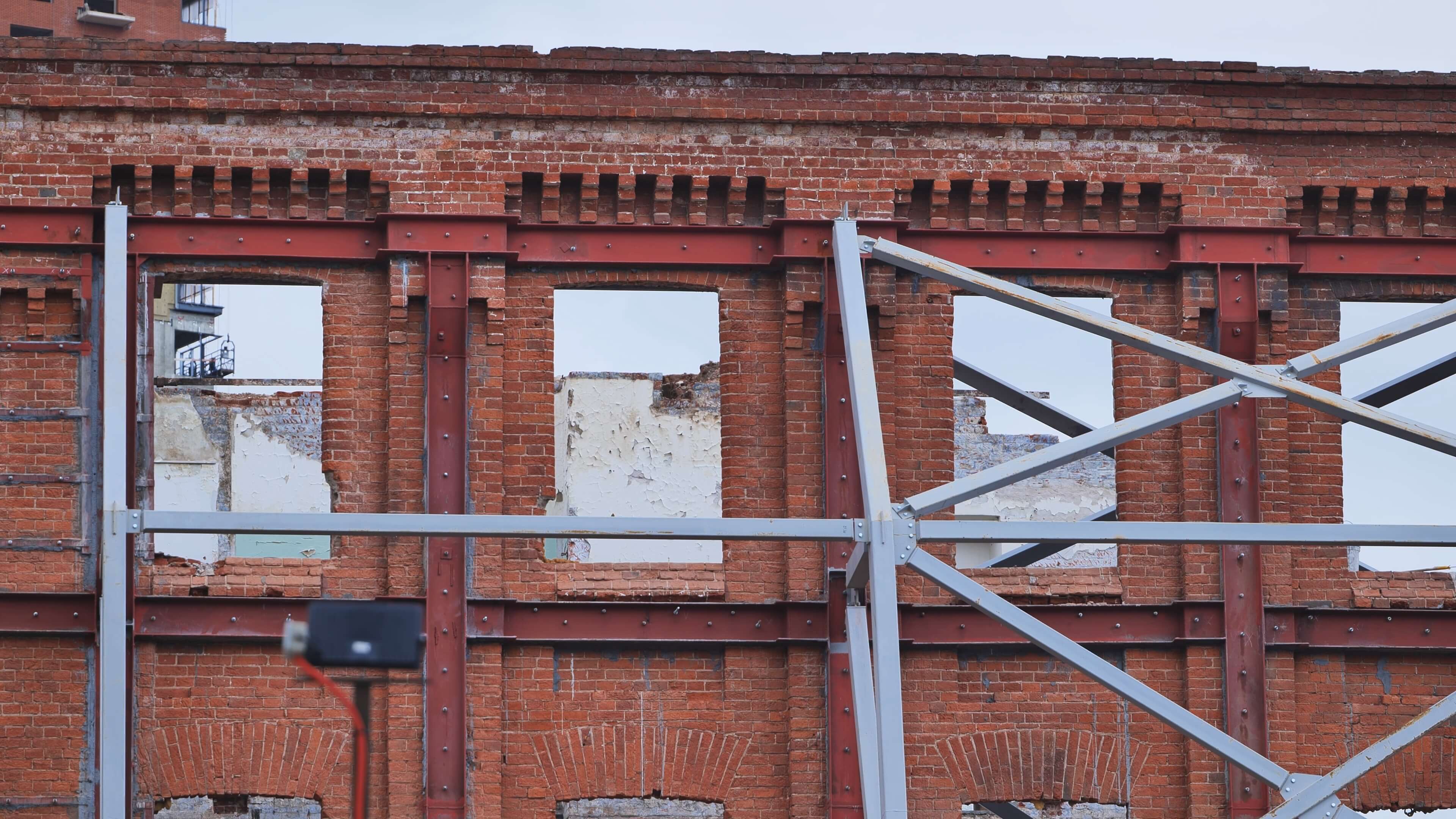 brown and white brick wall