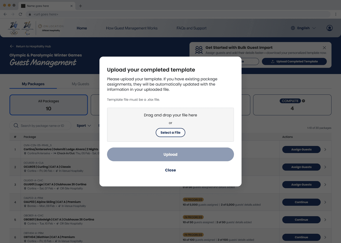Create Password screen with a full-screen-sized image of someone snowboarding and a dialog where users can create their password