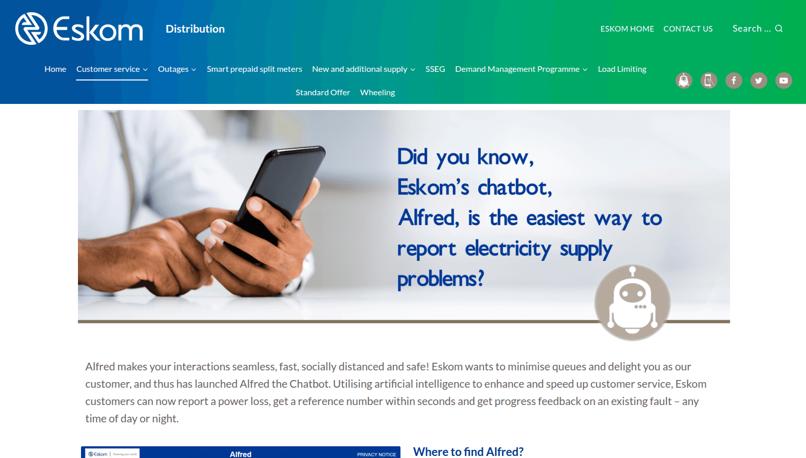 Alfred Eskom Chatbot