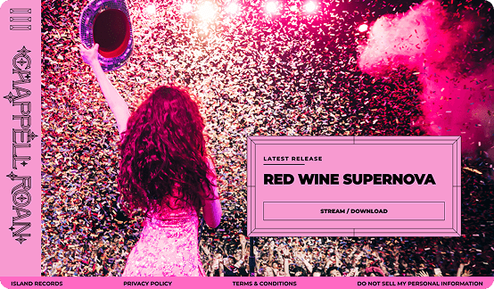 Screenshot of Chappell Roan website