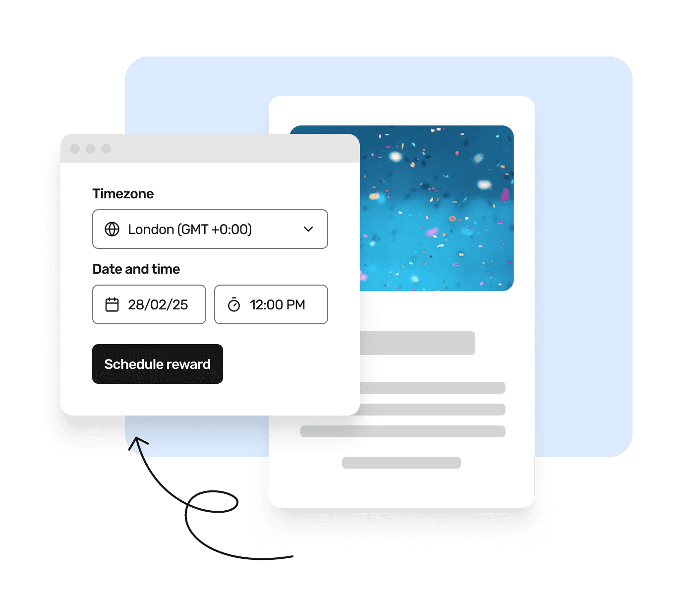 Rewardable’s schedule reward user interface.