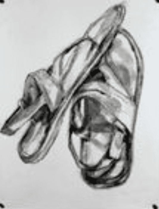 herd of sheep on road painting