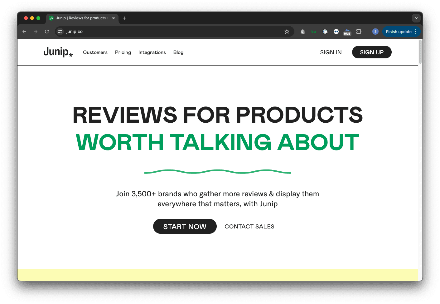 Junip homepage