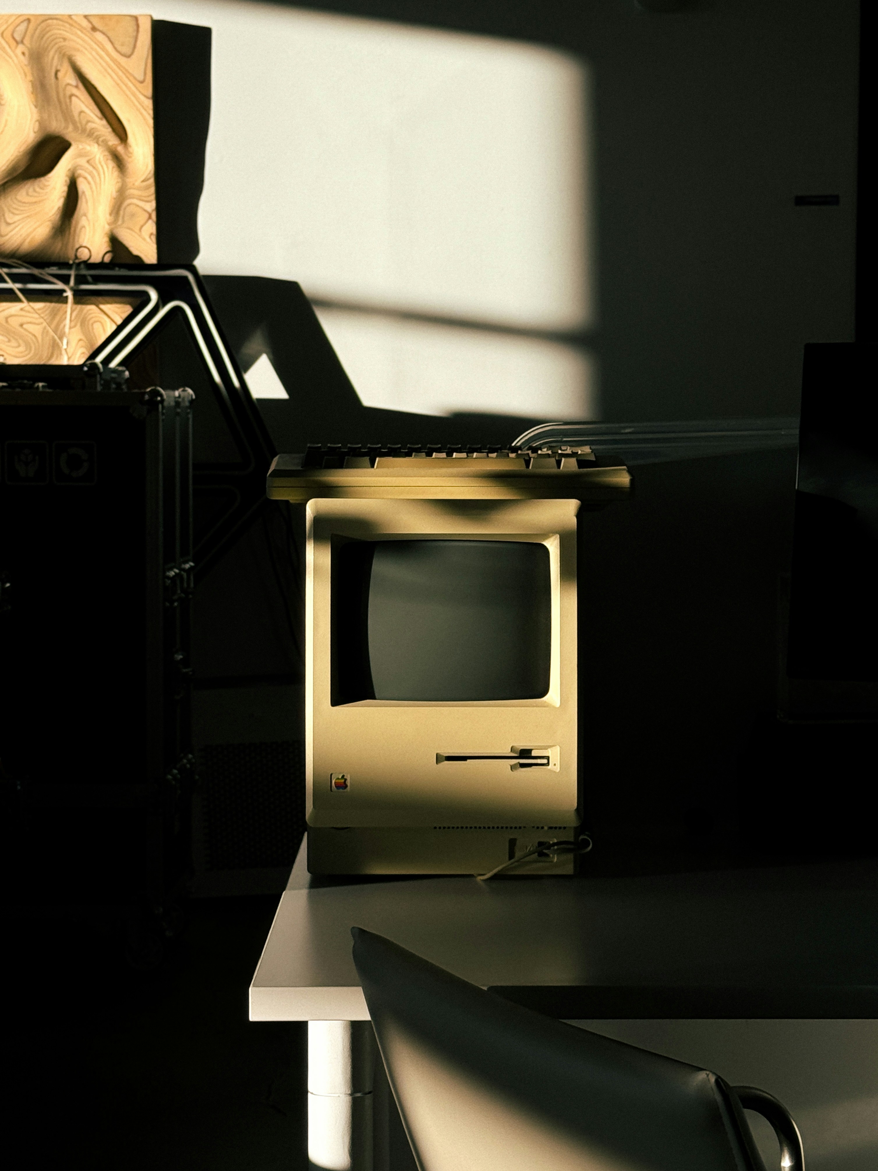 photo of retro apple desktop computer