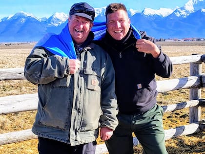 Larry Coleman, propietario de Coleman Angus Ranch y Santiago Debernardi, experto genetista ganadero 