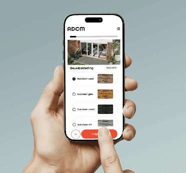 Gebruiker stelt eenvoudig een aanbouw samen via de 3D configurator van ADCM Bouw