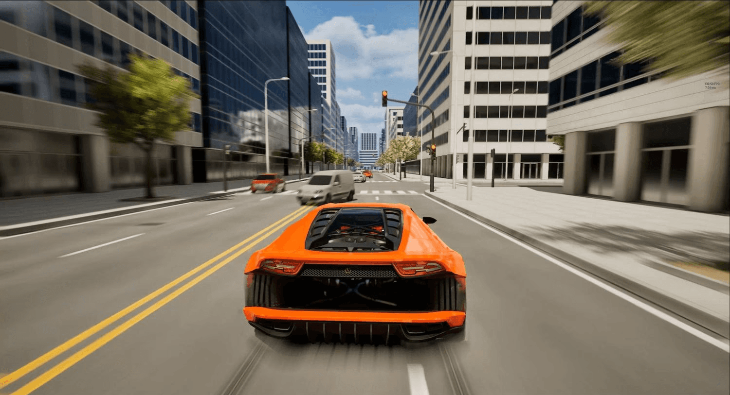 Rear view of black car