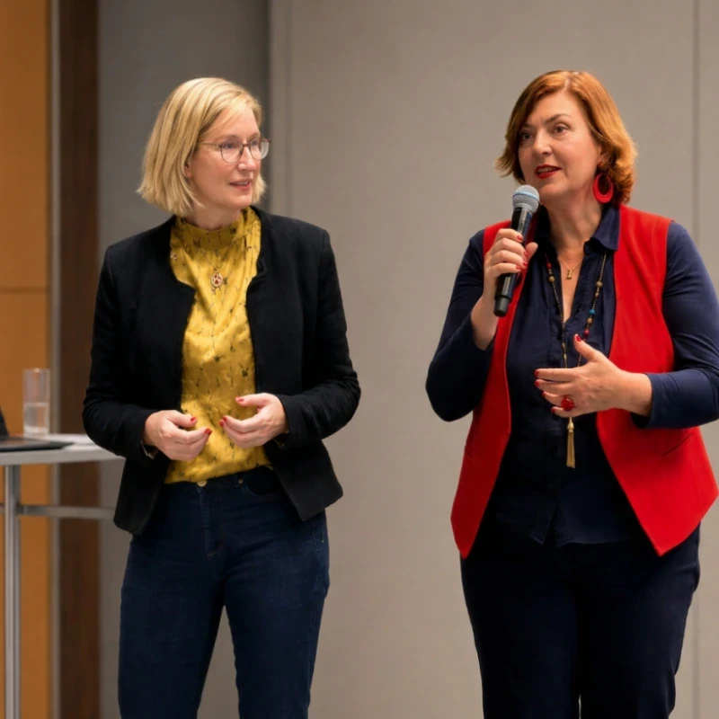 photo de Florence et Sandra en conférence