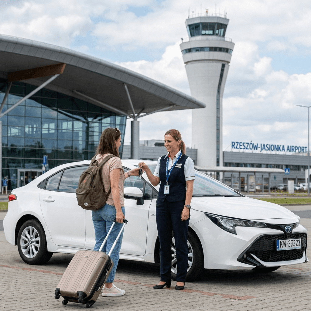 odbiór samochodu z wypożyczalni na lotnisku Jasionka