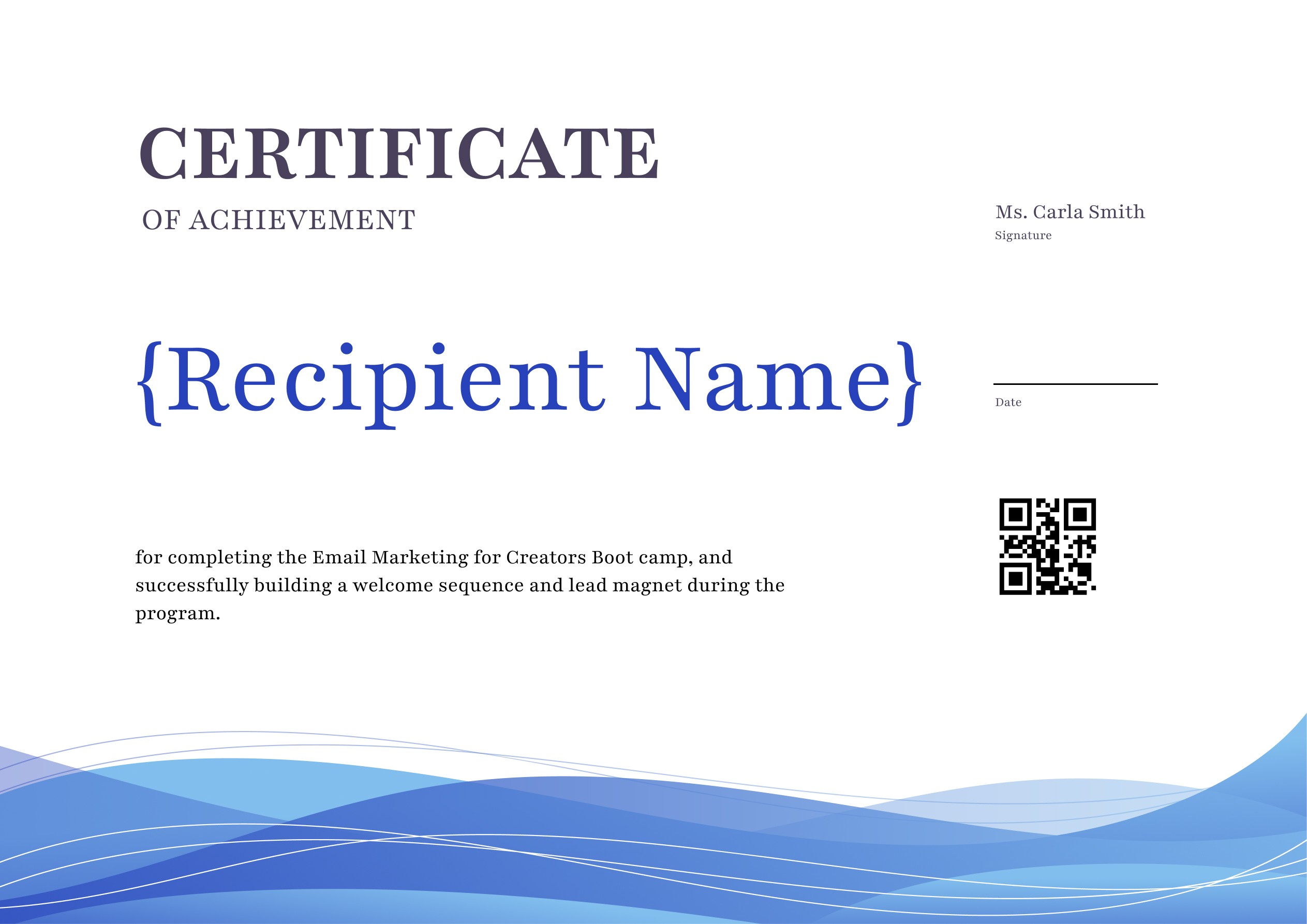 Wauld - Corporate and professional certificate of achievement template
