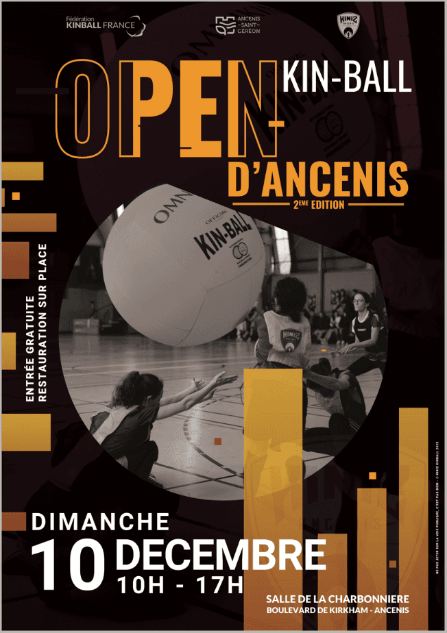 Affiche de l'Open de Kin-Ball d'Ancenis du 10/12/2023