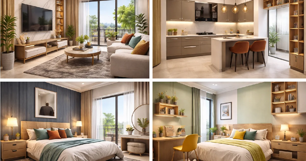 2BHK Interior Design Cost in Bangalore Room by Room