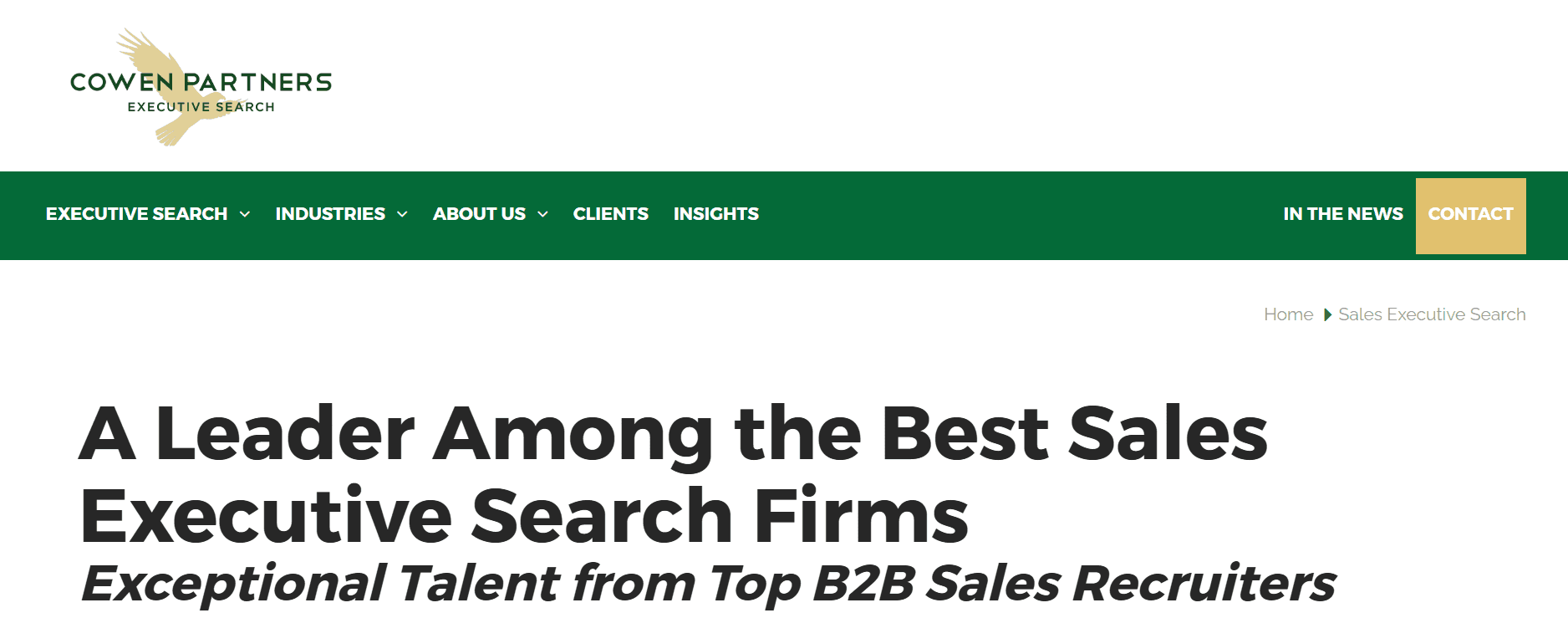 cowen partners - Best Sales Recruiting Firms