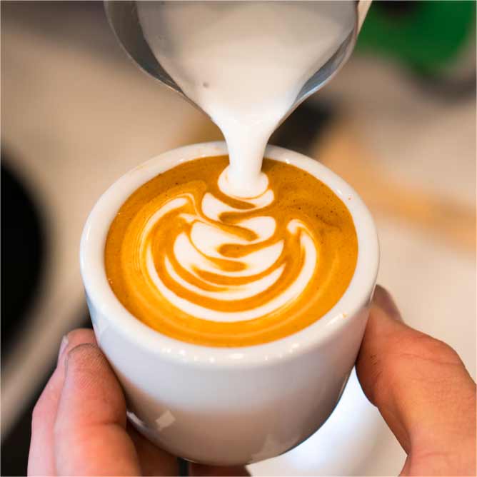 Espresso coffee cup decoration