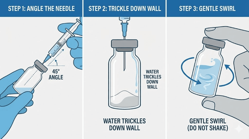 Peptide reconstitution technique