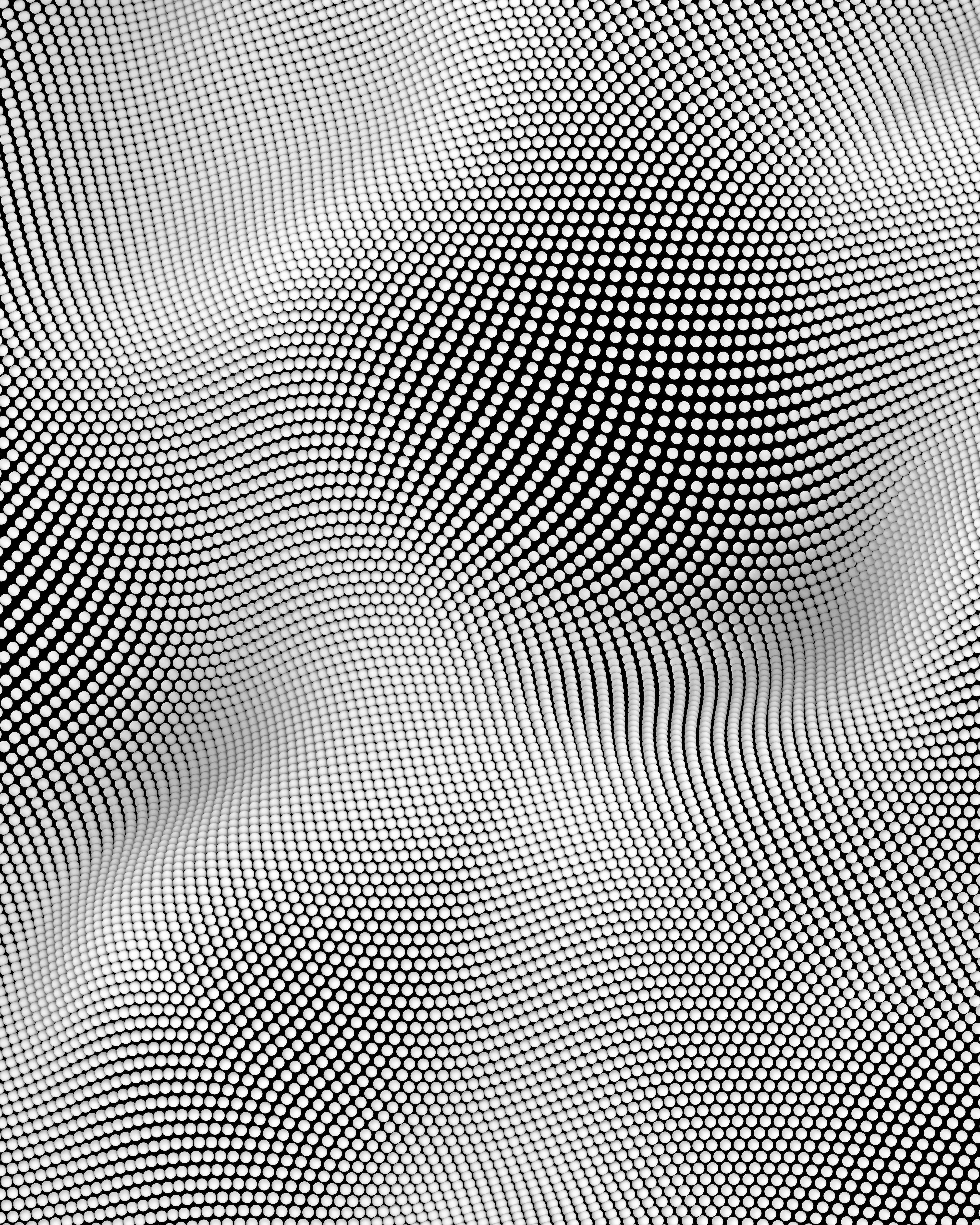 Wavy pattern formed by many white dots.