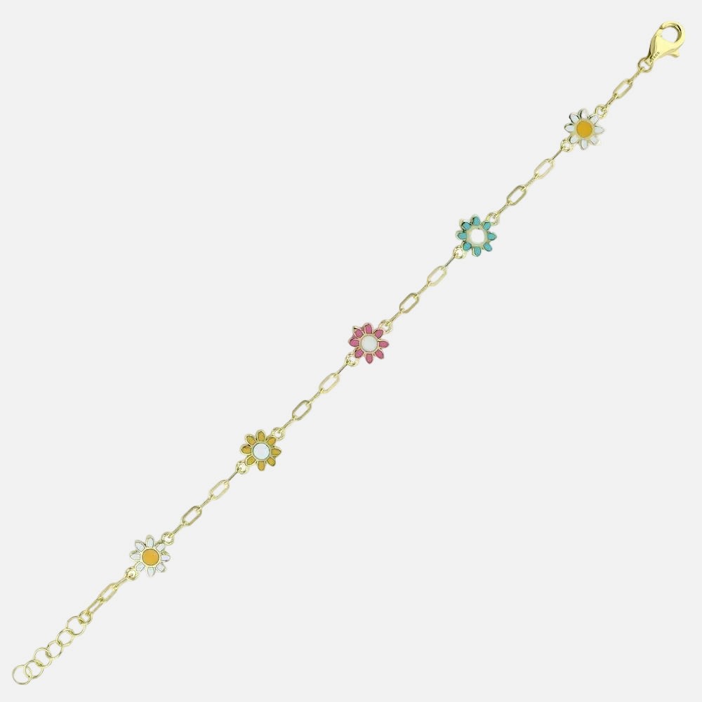 Assos Pırlanta 14 Ayar Altın Çiçek Figürlü Çocuk Bileklik Modeli