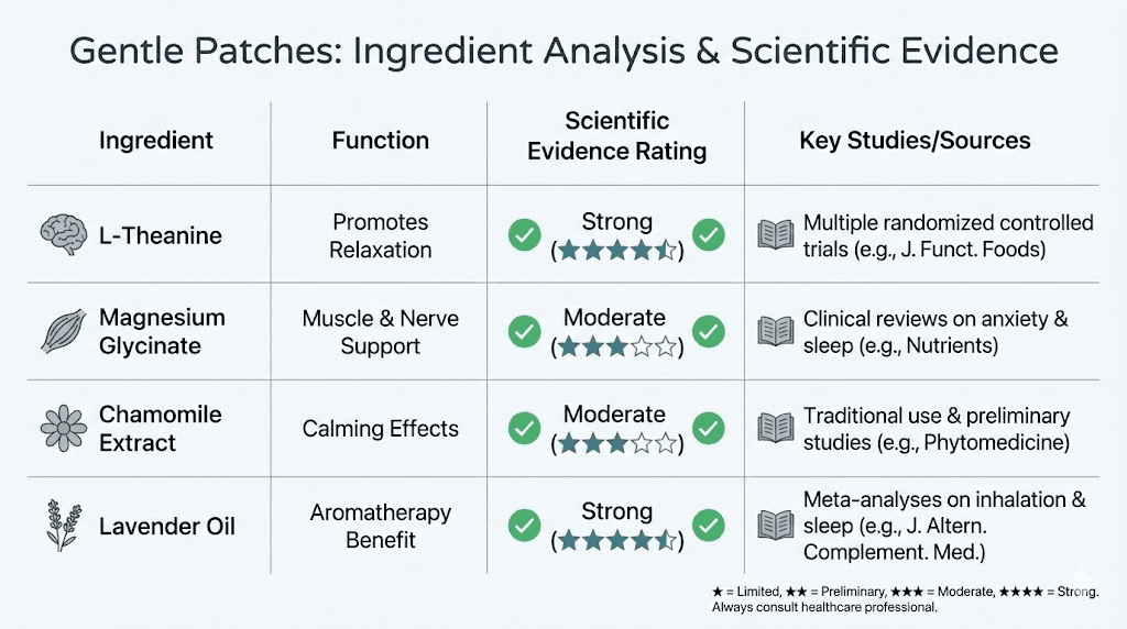 Gentle Patches GLP-1 ingredients scientific evidence breakdown