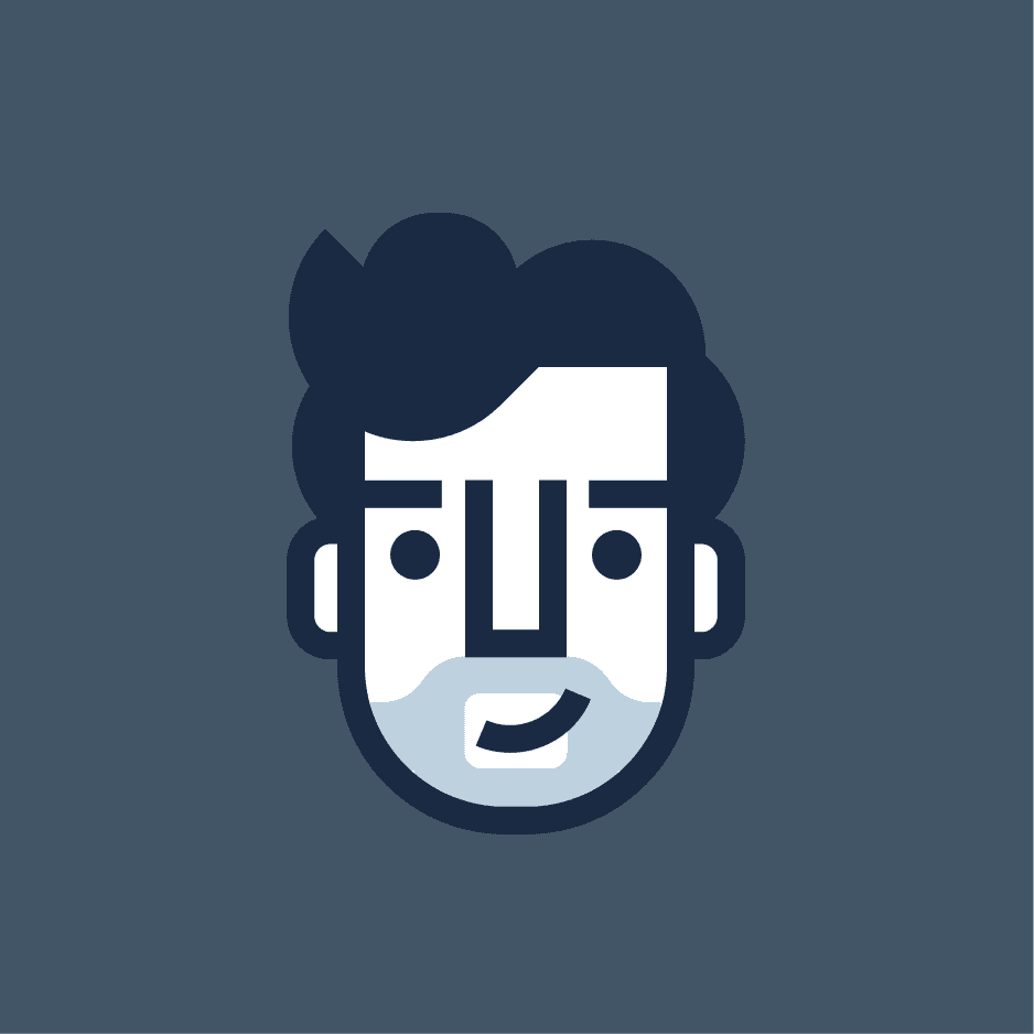 Illustration of a young man with wavy hair and stubble