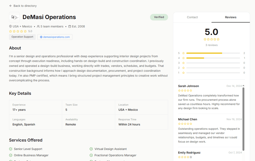 indema platform, for interior design project management