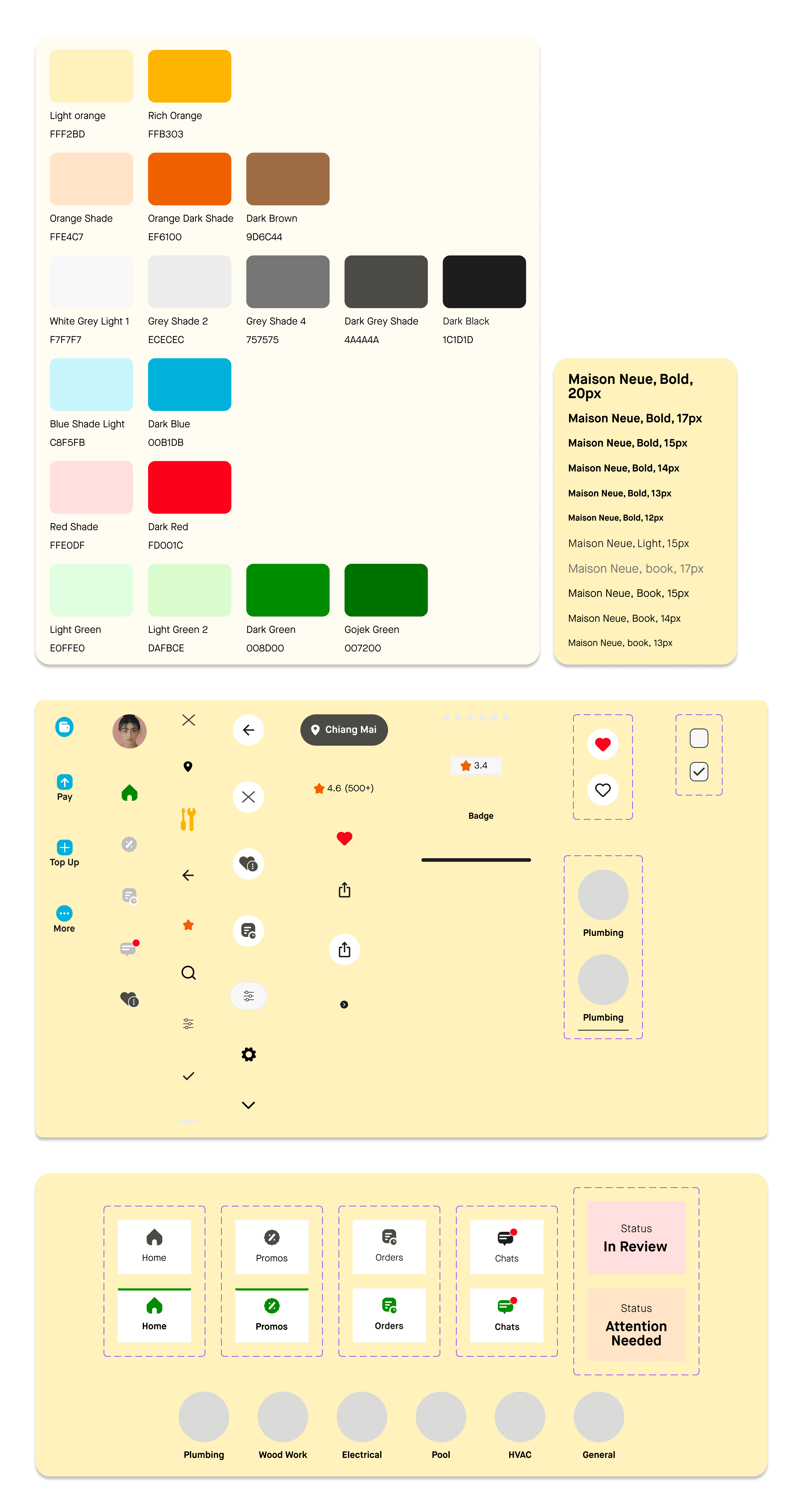 an image showing the colors and fonts used for this design