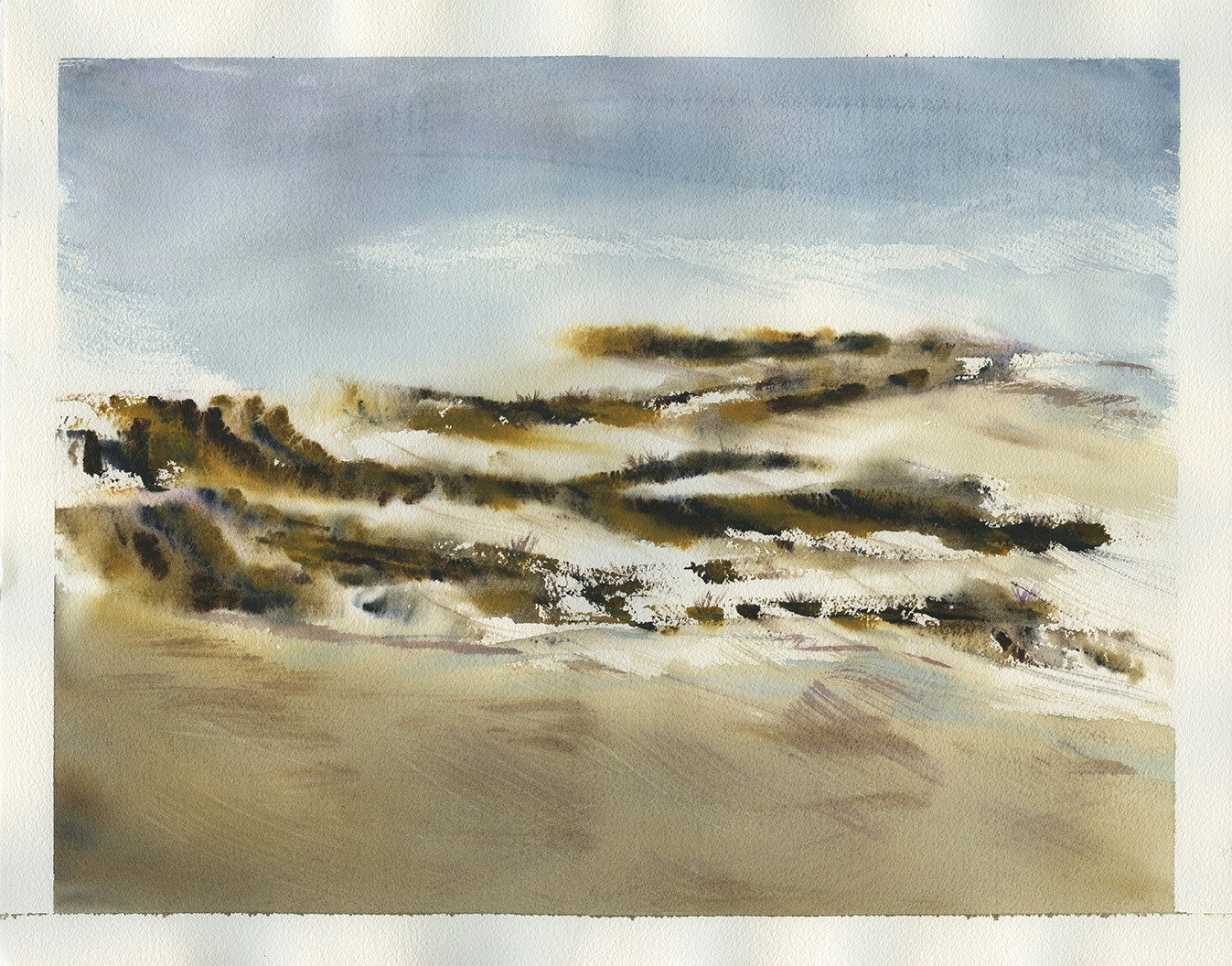 Windy Day On The Dunes - 49/39cm - Watercolour