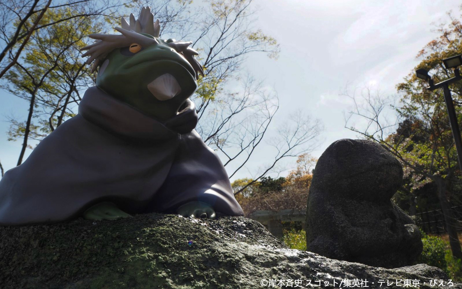 Statue of a character from Naruto at Nijigen No Mori Theme Park, Japan.