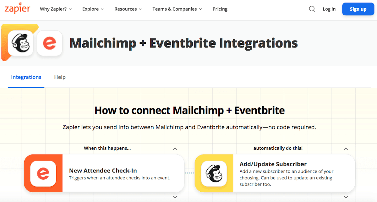 Mailchimp integrations through Zapier