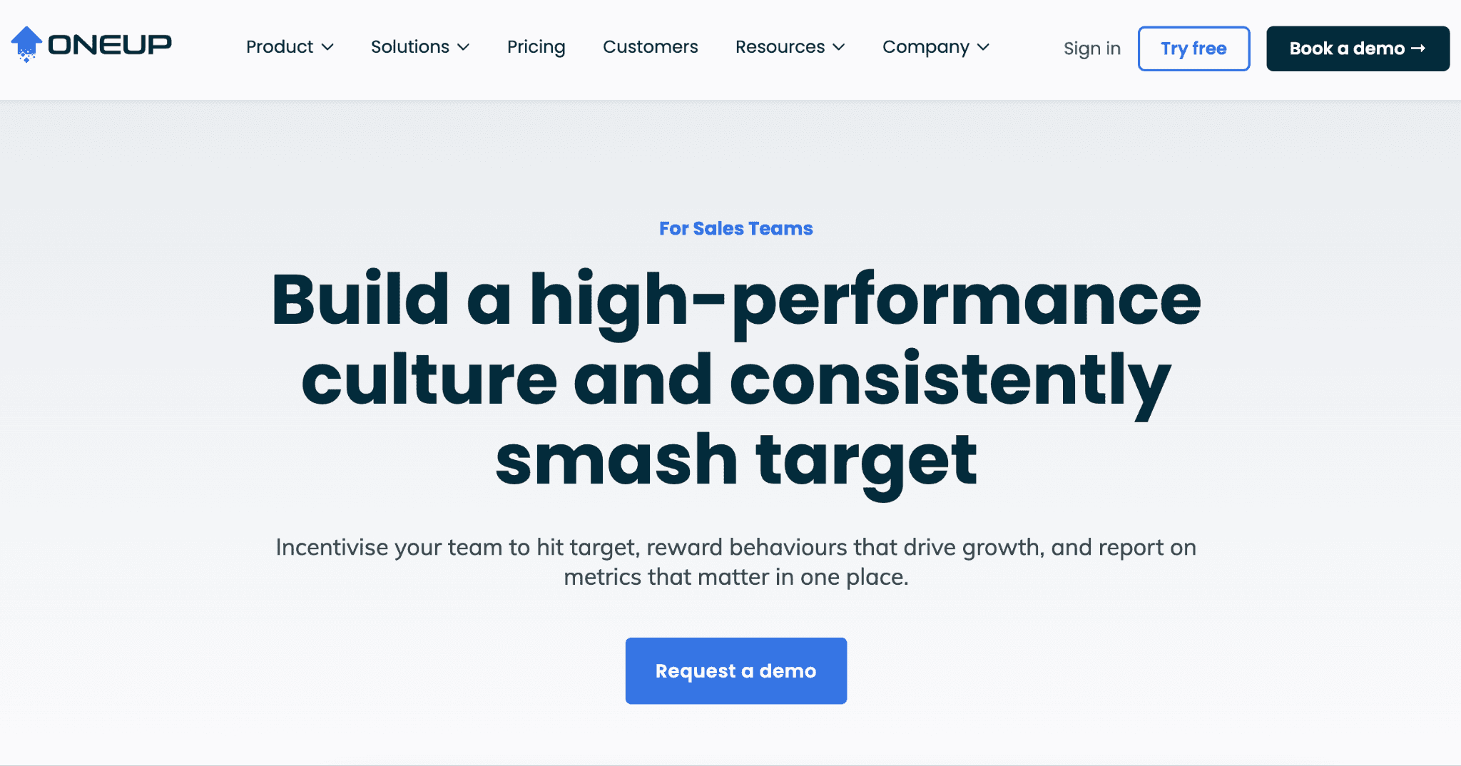 oneup sales homepage