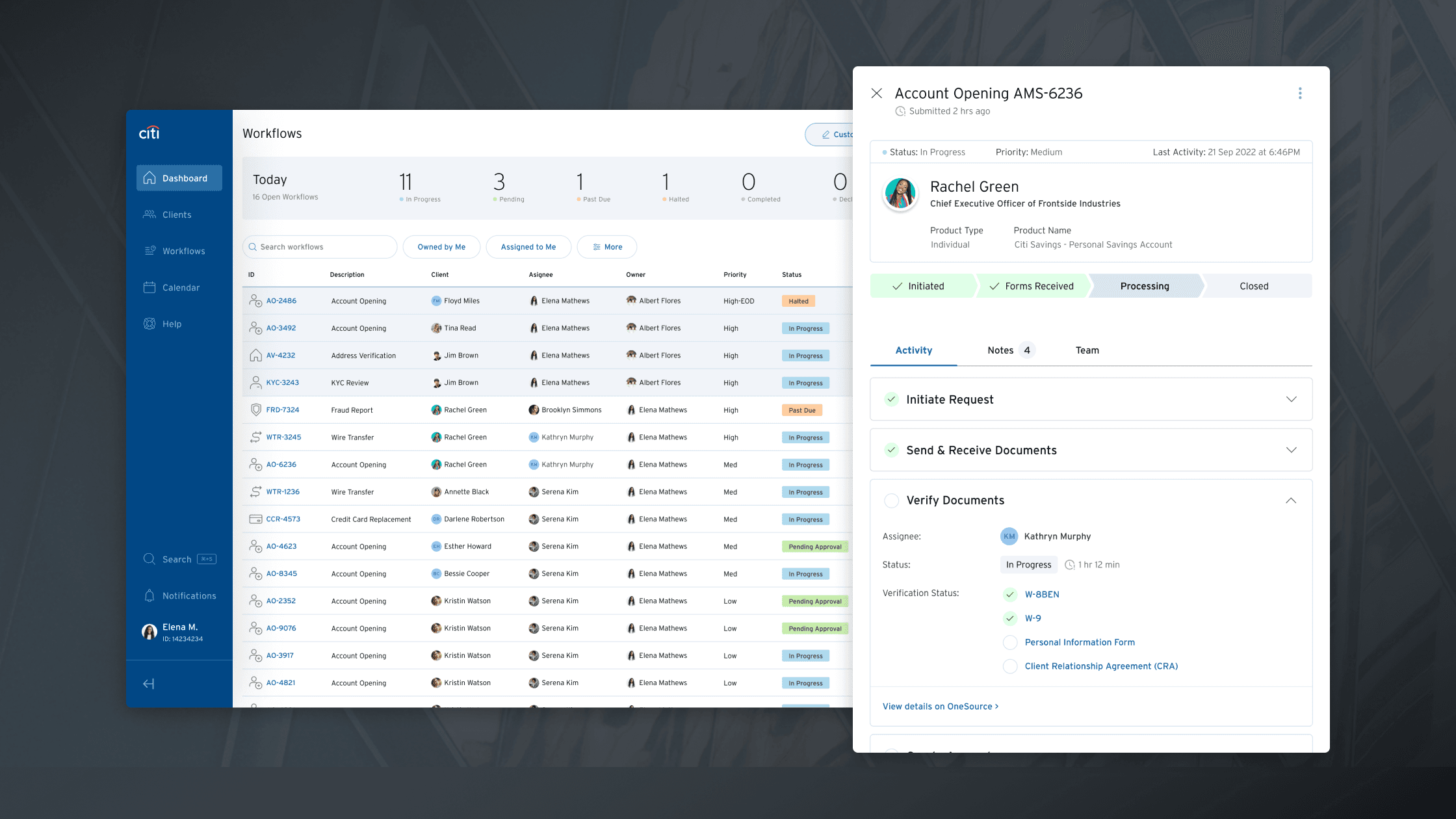 Layout showing workflow details panel