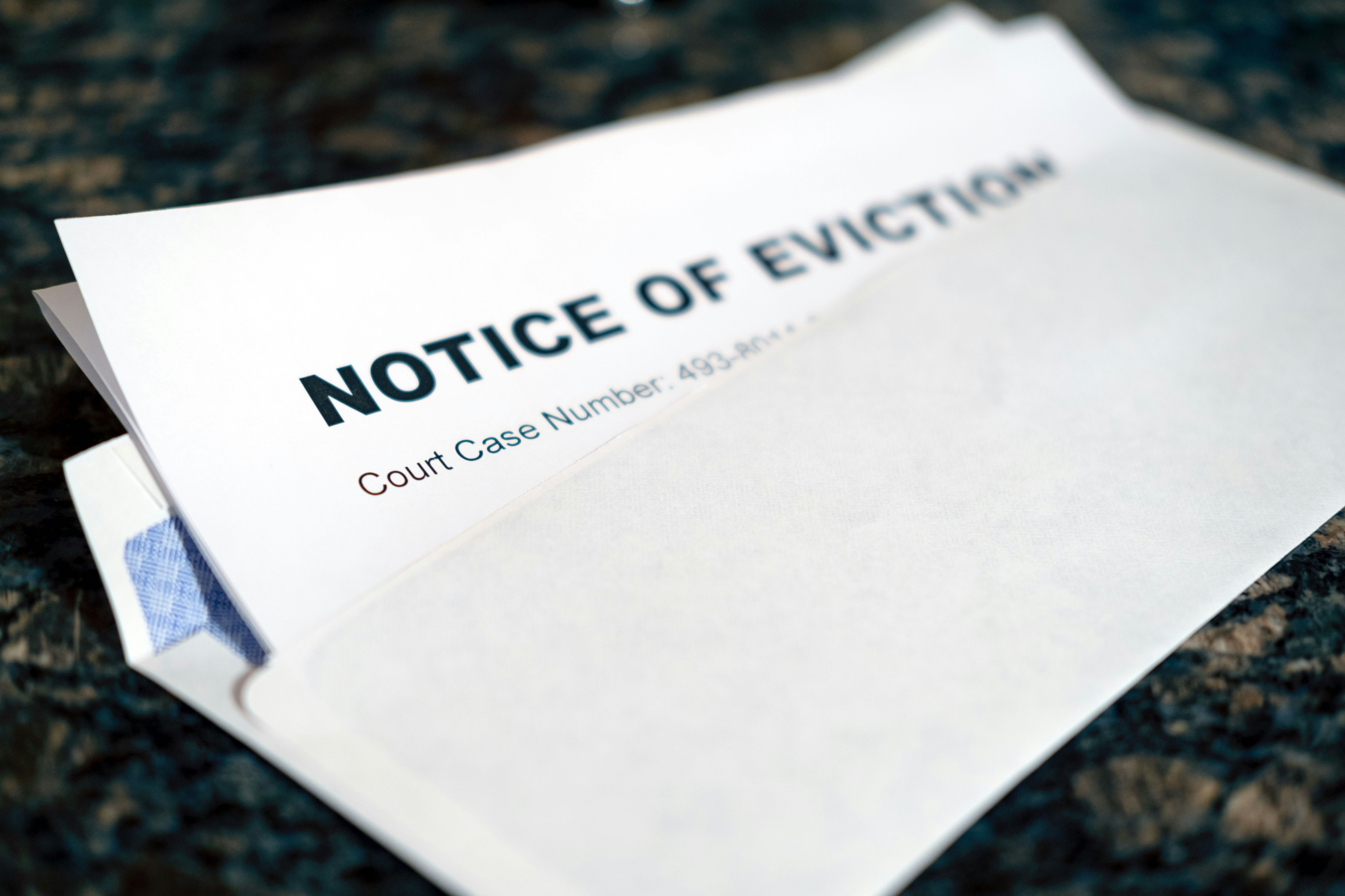 A notice of eviction letter