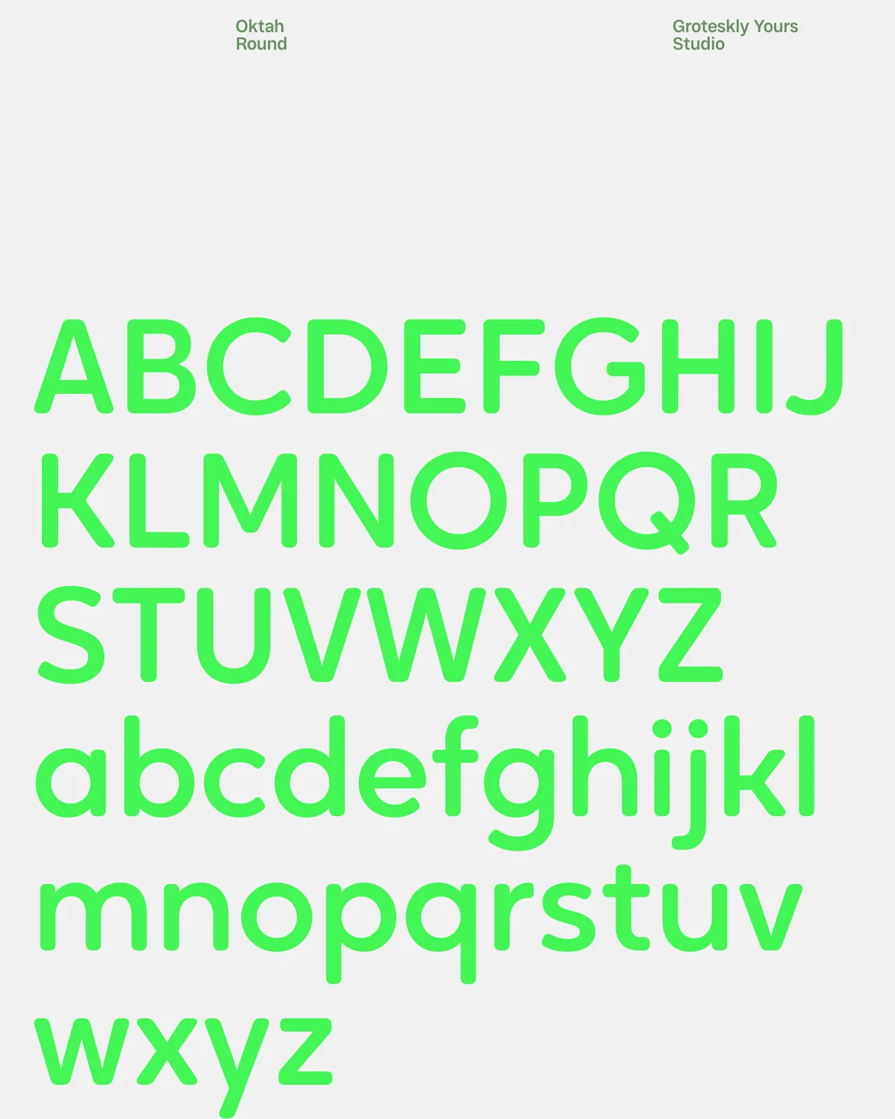 Oktah Round alphabet