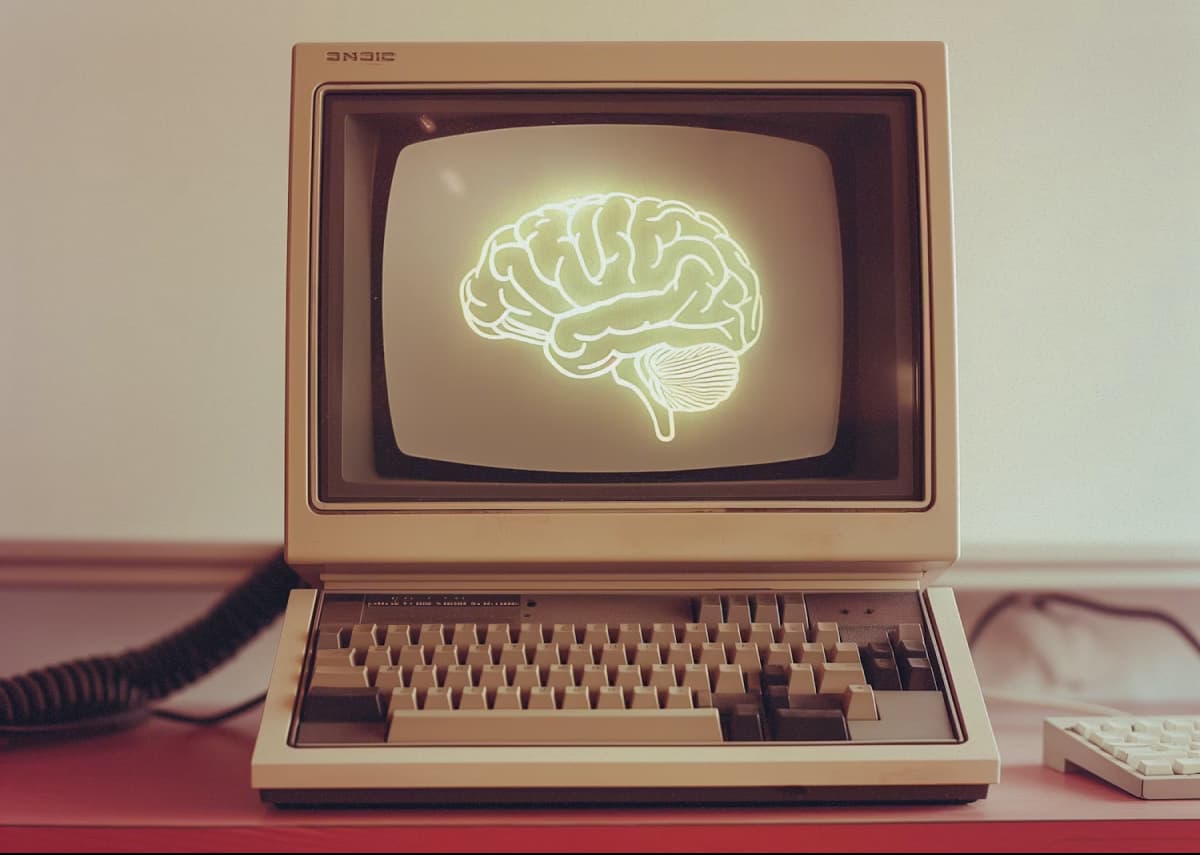 Computer showing a brain