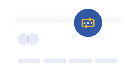 Um design de interface de usuário simples com um ícone azul na parte superior e linhas horizontais cinzas abaixo.