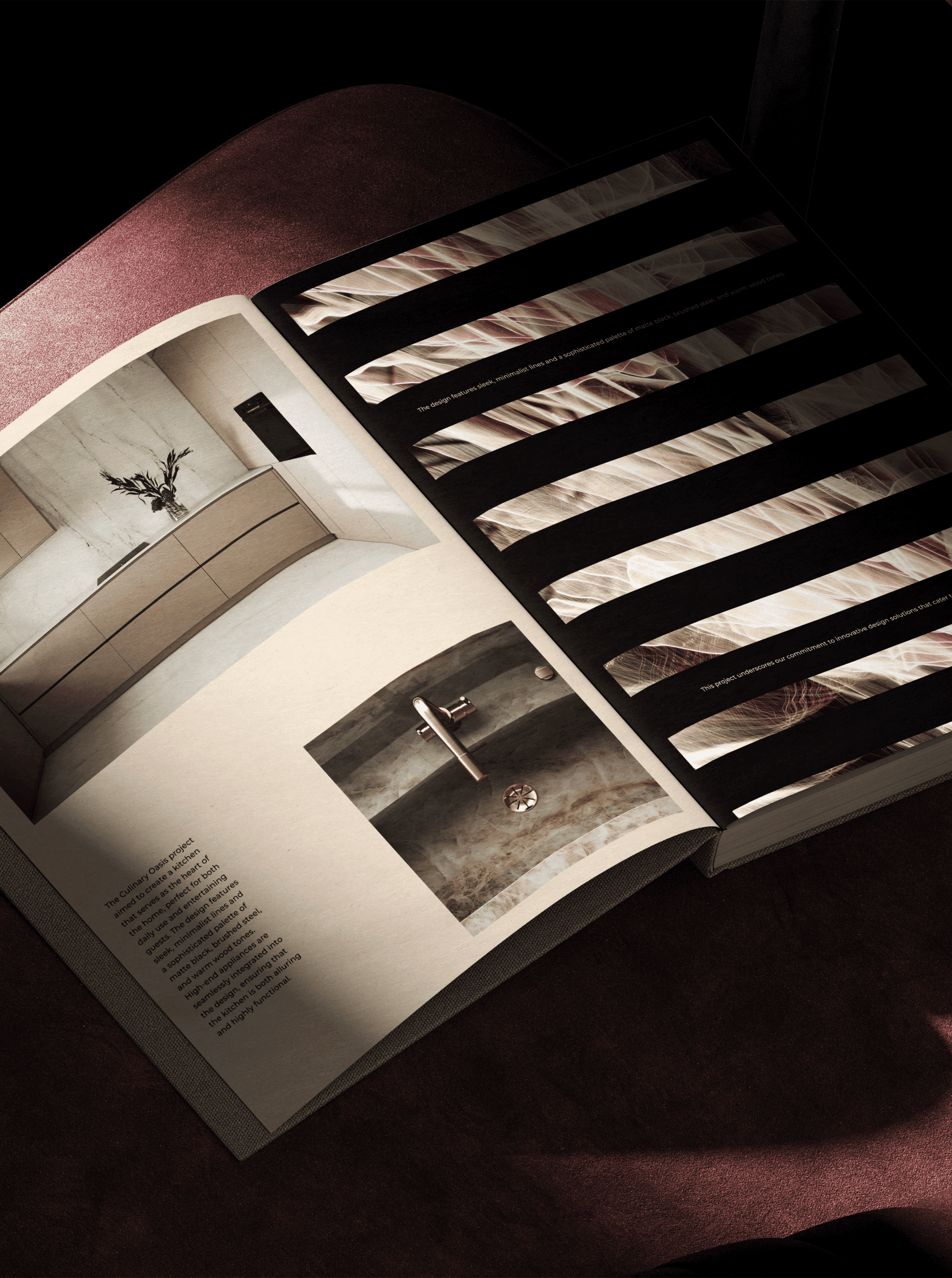 Portfolio layout for an Interior design firm