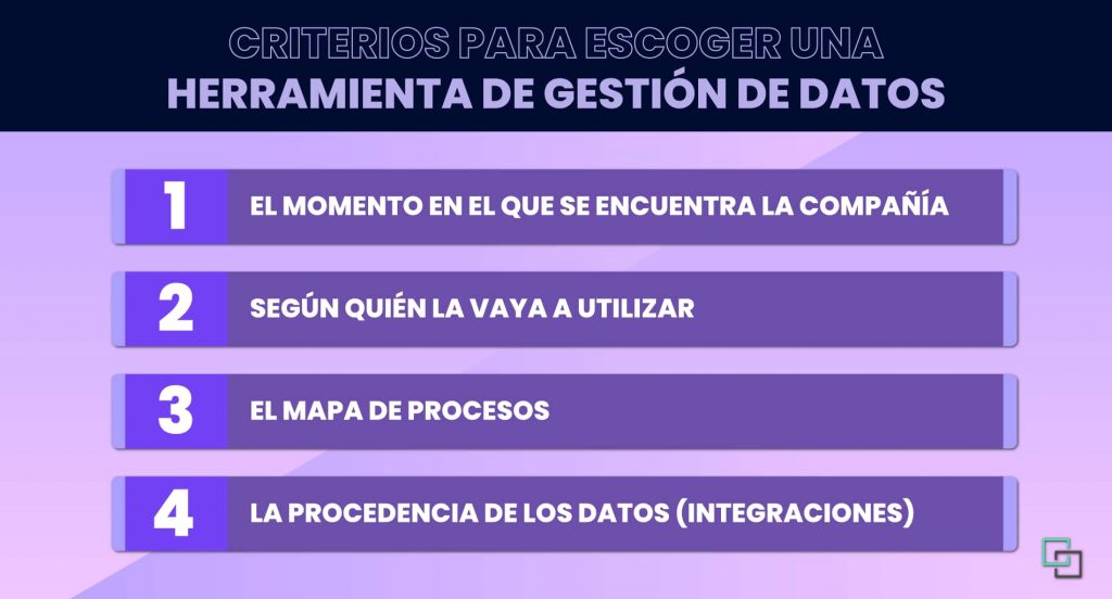 criterios para elegir una herramienta de gestión de datos