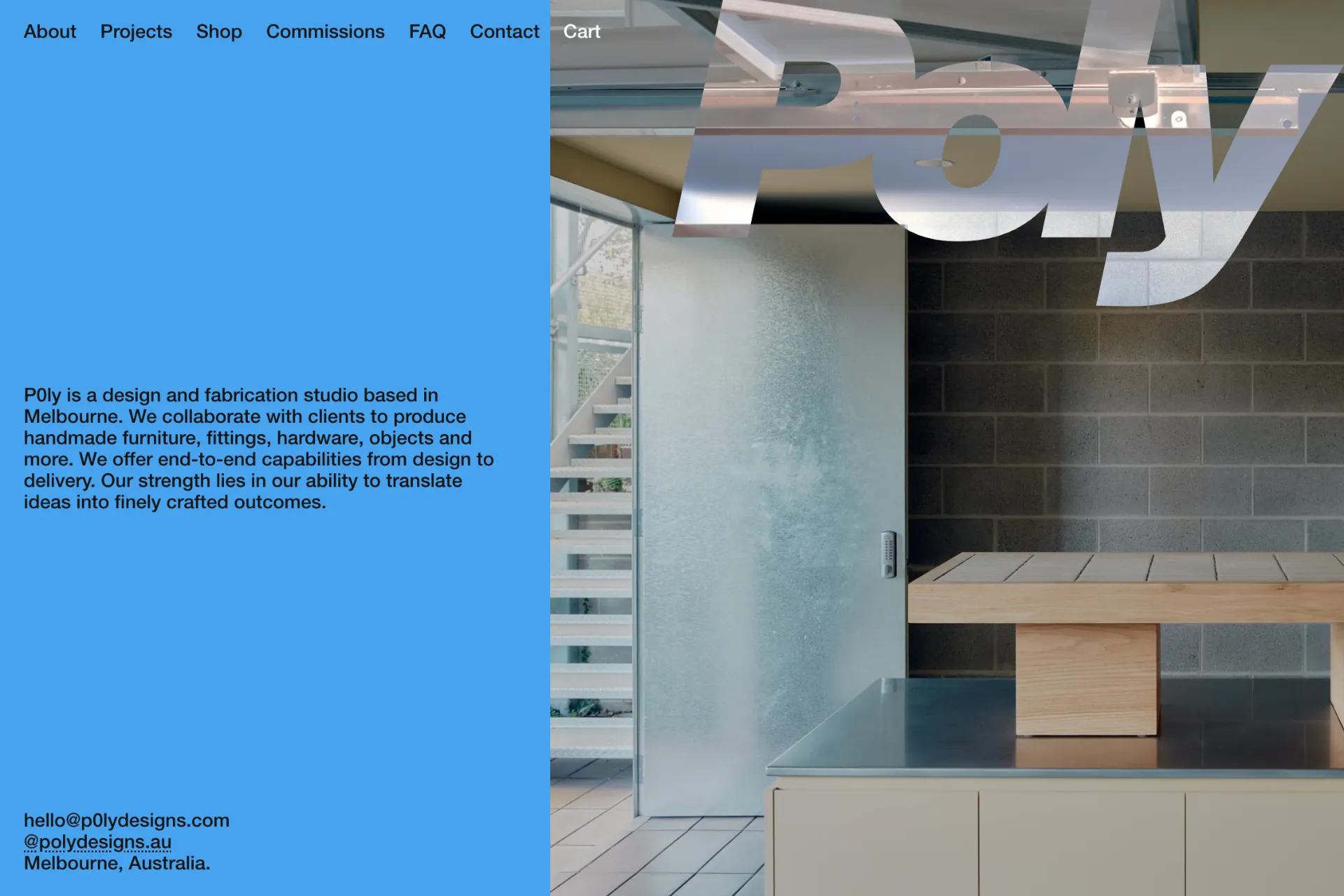 Screenshot of Poly Designs website