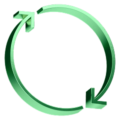 A 3 dimension deposit arrows icon in green