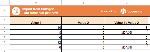 This may return errors such as #DIV/0! if B2 is zero.