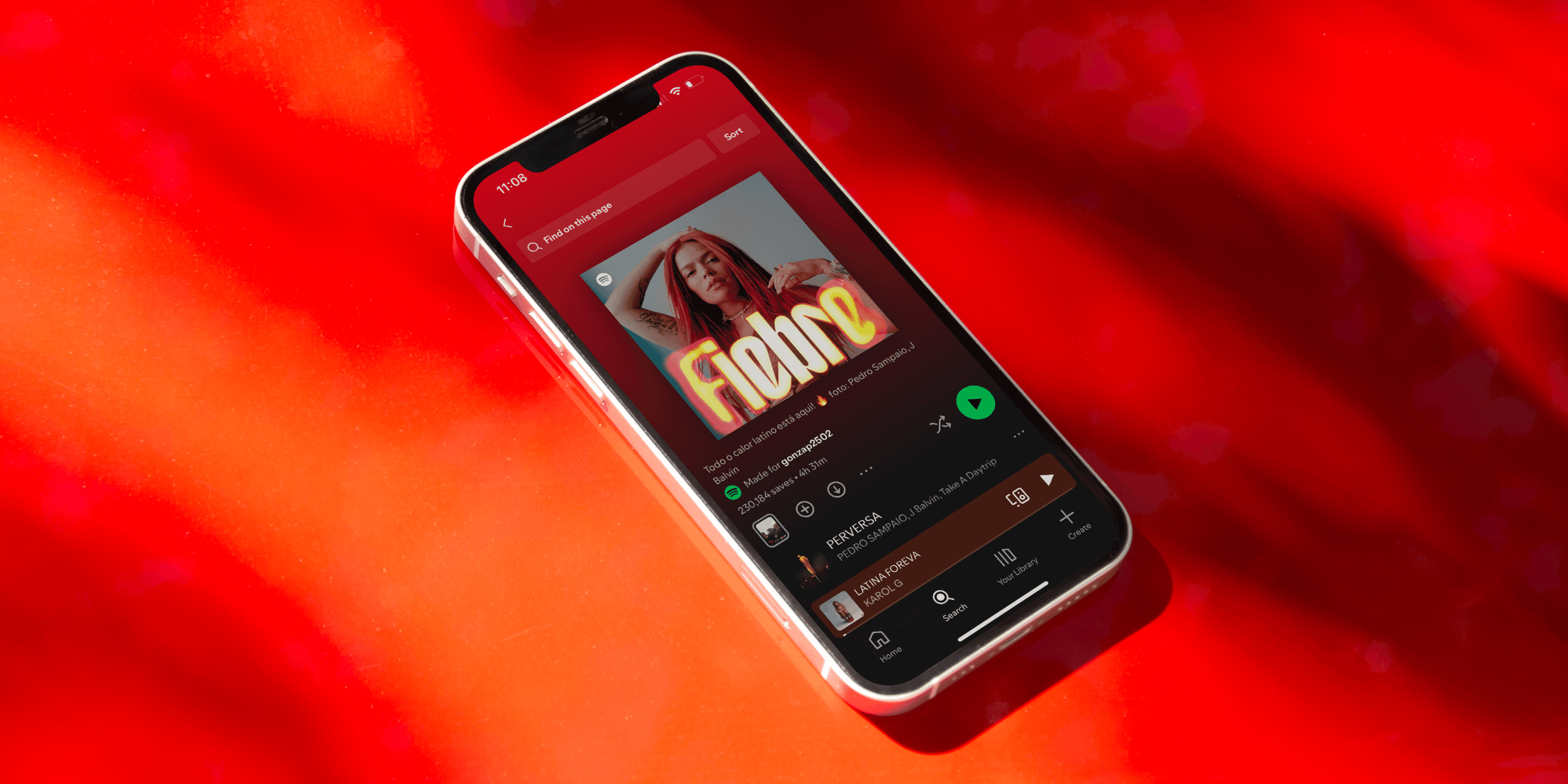 Fiebre on Mobile Spotify
