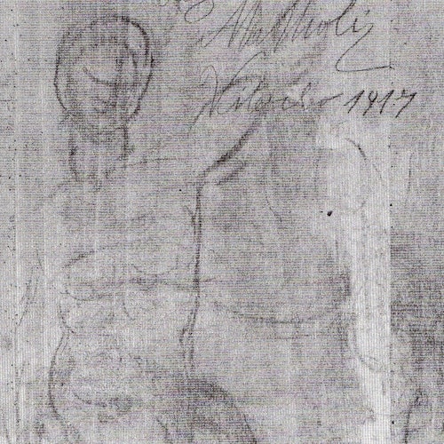 Drawing on the back of the Pieta by Sebastiano del Piombo