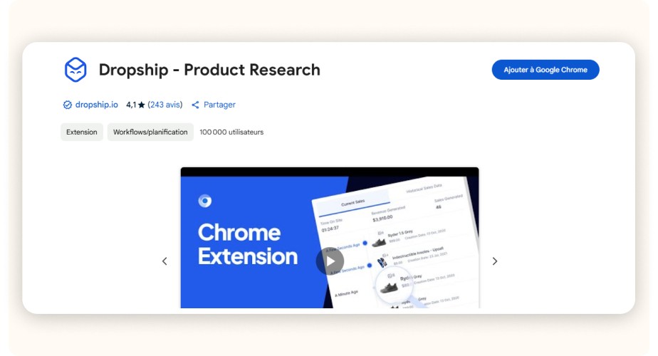Dropship.io Chrome extension