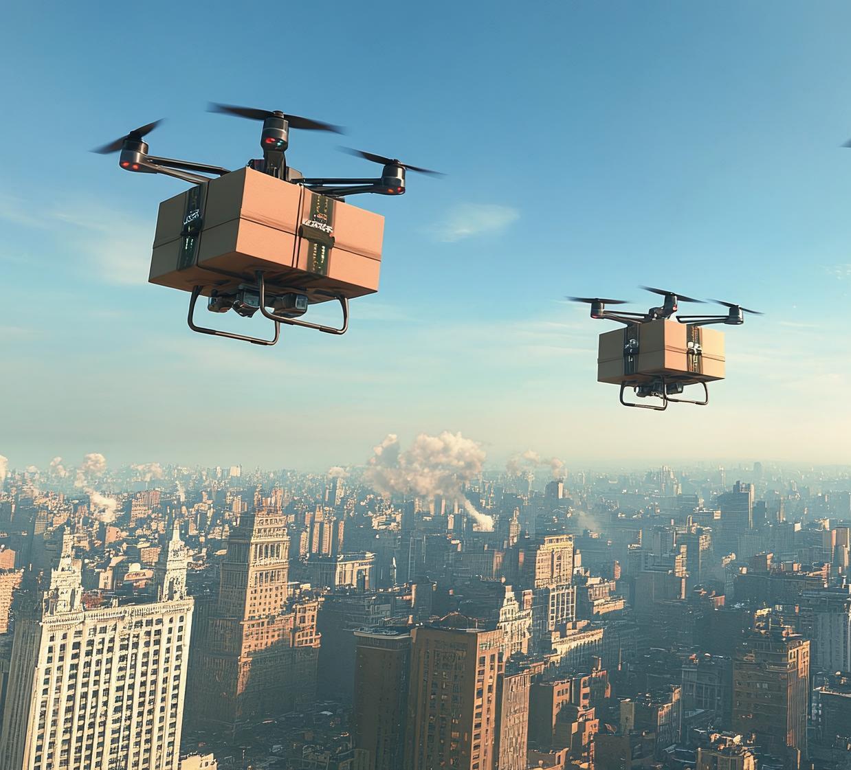 商業無人機航拍作業場景 Commercial drone in flight operation