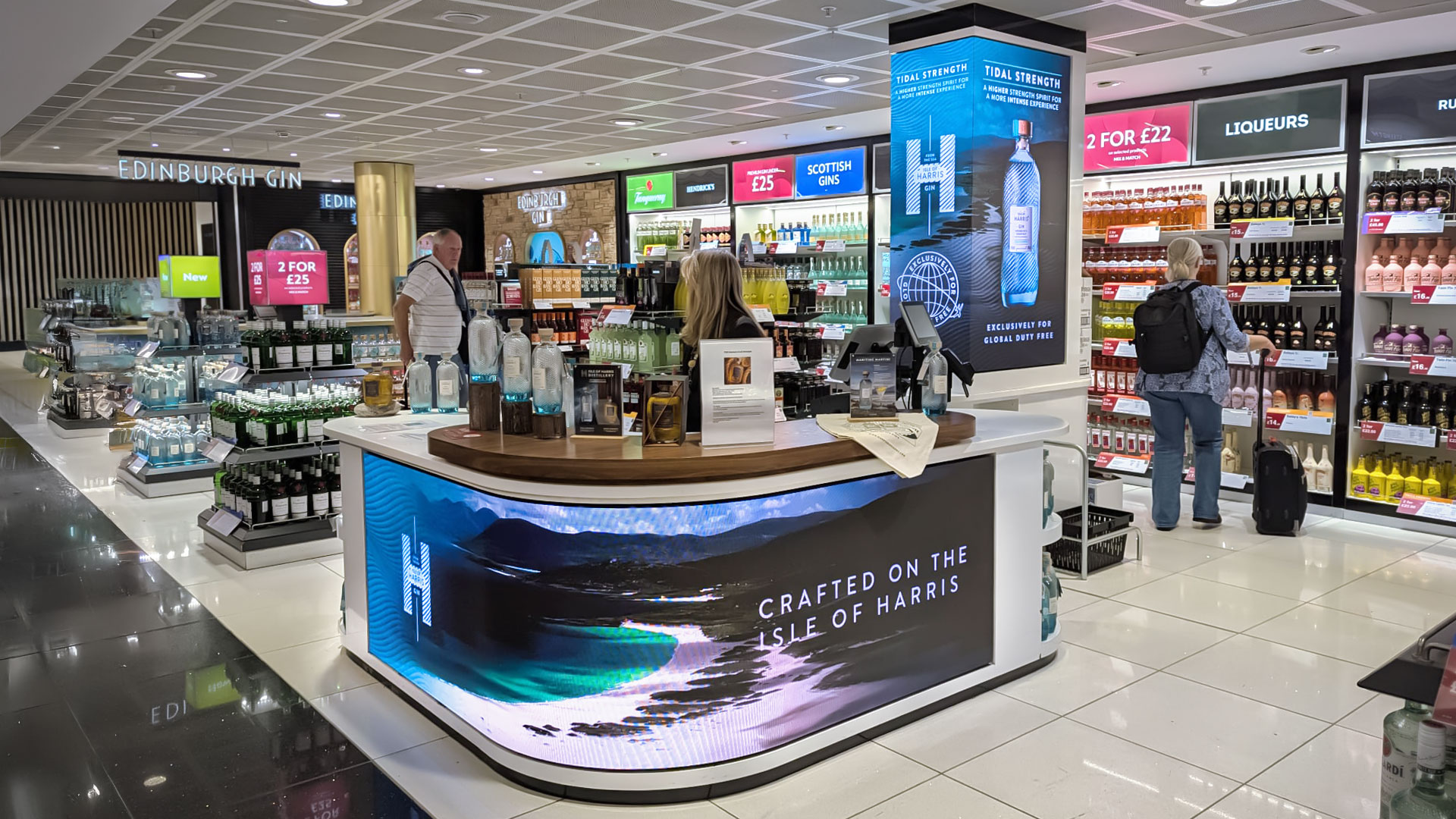 Harris Gin Edinburgh Airport Global Travel Retail Installation