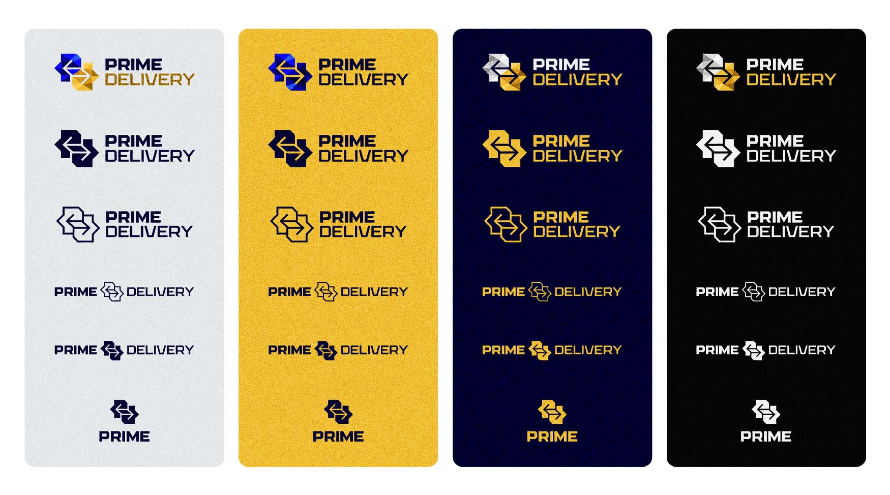 A presentation of the logo system showcasing multiple variations designed for different backgrounds, applications, and branding requirements.